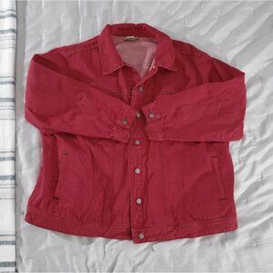 COTTON GINNY PLUS- Vintage Red Heather Denim Jacket- Large